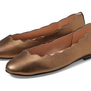 French Sole Gold Scalloped Flats